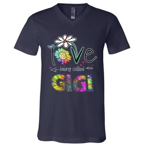 I Love Being Called Gigi Daisy Sunflower Mother's Day Gifts V-Neck T-Shirt