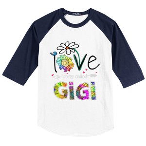 I Love Being Called Gigi Daisy Sunflower Mother's Day Gifts Baseball Sleeve Shirt