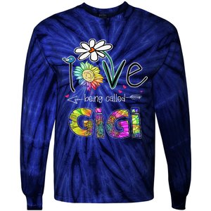 I Love Being Called Gigi Daisy Sunflower Mother's Day Gifts Tie-Dye Long Sleeve Shirt