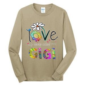 I Love Being Called Gigi Daisy Sunflower Mother's Day Gifts Tall Long Sleeve T-Shirt