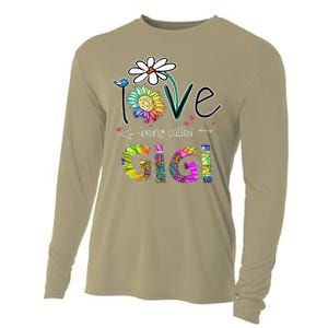 I Love Being Called Gigi Daisy Sunflower Mother's Day Gifts Cooling Performance Long Sleeve Crew