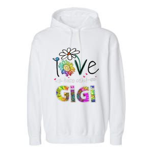 I Love Being Called Gigi Daisy Sunflower Mother's Day Gifts Garment-Dyed Fleece Hoodie