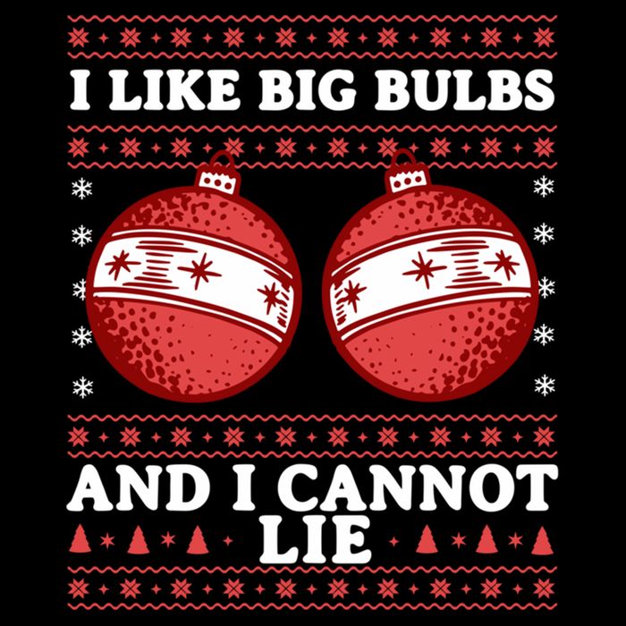 I Like Big Bulbs And I Cannot Lie Ugly Christmas Sweater Gift Flexfit Unipanel Trucker Cap