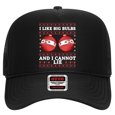 I Like Big Bulbs And I Cannot Lie Ugly Christmas Sweater Gift Trucker Hat