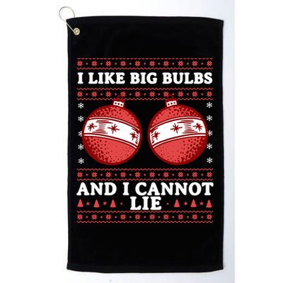 I Like Big Bulbs And I Cannot Lie Ugly Christmas Sweater Gift Golf Towel
