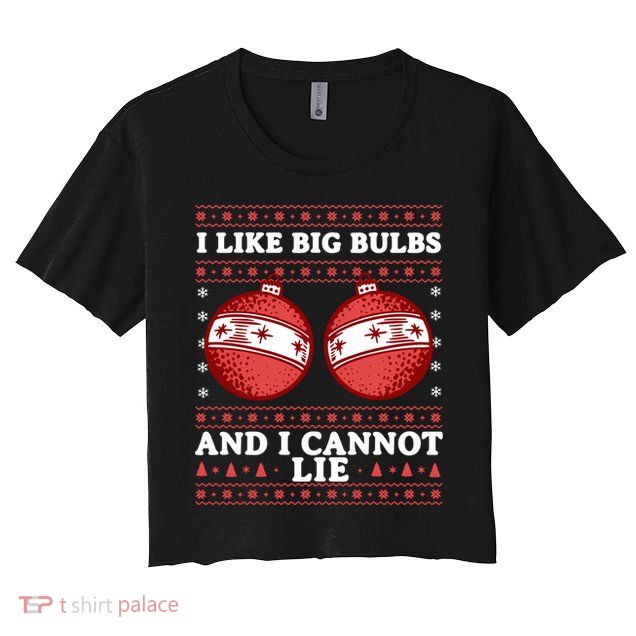 I Like Big Bulbs And I Cannot Lie Ugly Christmas Sweater Gift Crop Top