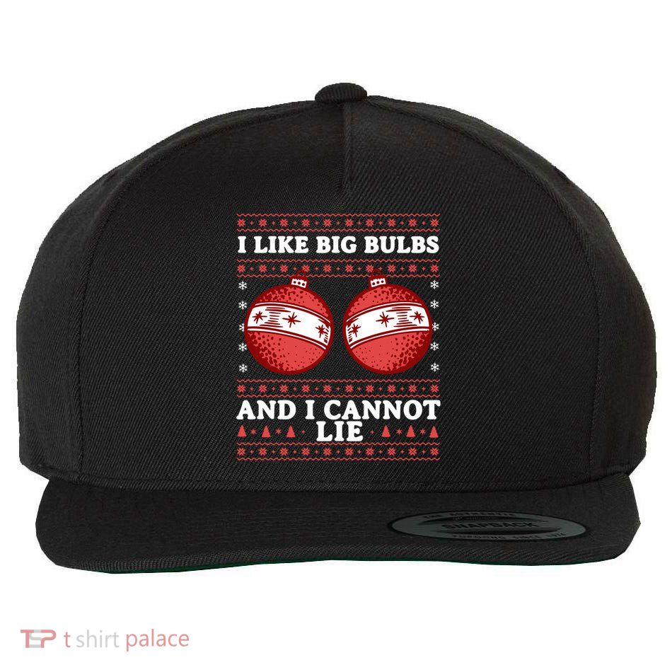 I Like Big Bulbs And I Cannot Lie Ugly Christmas Sweater Gift Wool Snapback Cap