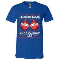 I Like Big Bulbs And I Cannot Lie Ugly Christmas Sweater Gift V-Neck T-Shirt