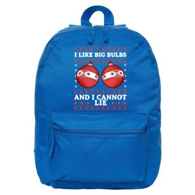 I Like Big Bulbs And I Cannot Lie Ugly Christmas Sweater Gift 16 in Basic Backpack