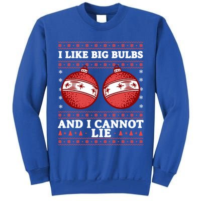 I Like Big Bulbs And I Cannot Lie Ugly Christmas Sweater Gift Tall Sweatshirt