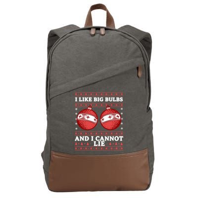 I Like Big Bulbs And I Cannot Lie Ugly Christmas Sweater Gift Cotton Canvas Backpack