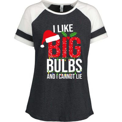 I Like Big Bulbs And Cannot Lie Christmas Light Decorator Gift Enza Ladies Jersey Colorblock Tee