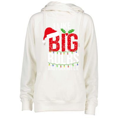 I Like Big Bulbs And Cannot Lie Christmas Light Decorator Gift Womens Funnel Neck Pullover Hood