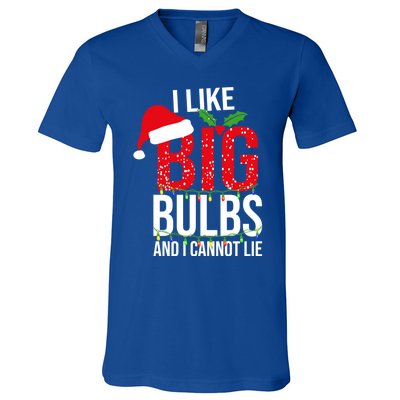 I Like Big Bulbs And Cannot Lie Christmas Light Decorator Gift V-Neck T-Shirt