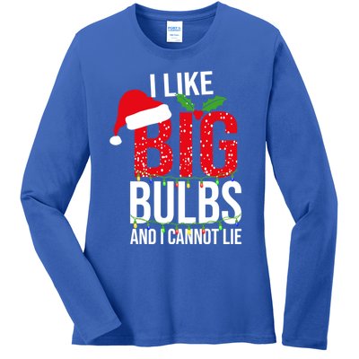 I Like Big Bulbs And Cannot Lie Christmas Light Decorator Gift Ladies Long Sleeve Shirt