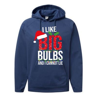 I Like Big Bulbs And Cannot Lie Christmas Light Decorator Gift Performance Fleece Hoodie