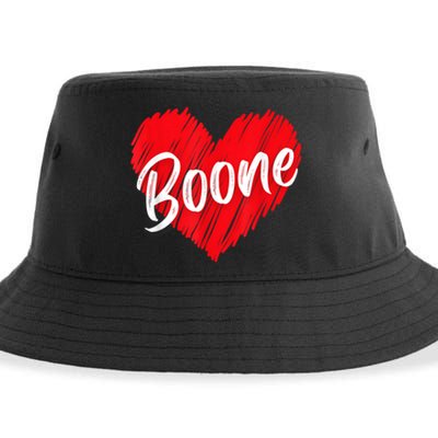 I Love Boone Heart Personalized Name Boone Sustainable Bucket Hat