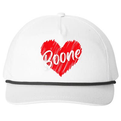 I Love Boone Heart Personalized Name Boone Snapback Five-Panel Rope Hat