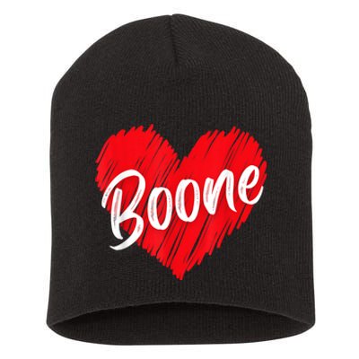 I Love Boone Heart Personalized Name Boone Short Acrylic Beanie