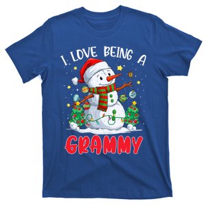 I Love Being A Grammy Snow Christmas Lights Pajamas Gift T-Shirt