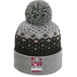 I Love Being A School Nurses Teacher Valentines Day Gnome Gift The Baniff Cuffed Pom Beanie