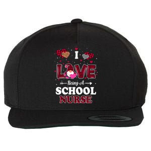 I Love Being A School Nurses Teacher Valentines Day Gnome Gift Wool Snapback Cap