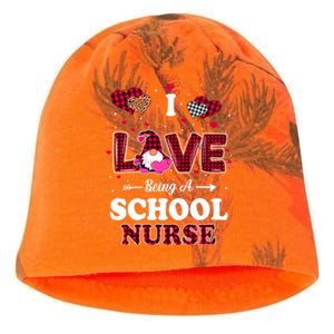 I Love Being A School Nurses Teacher Valentines Day Gnome Gift Kati - Camo Knit Beanie