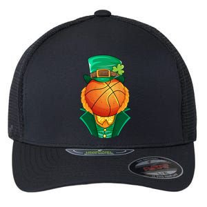 Irish Leprechaun Basketball St Patricks Day Shamrock Lucky Gift Flexfit Unipanel Trucker Cap