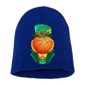 Irish Leprechaun Basketball St Patricks Day Shamrock Lucky Gift Short Acrylic Beanie