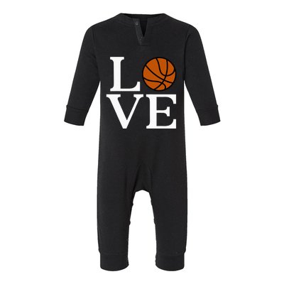 I Love Basketball Infant Fleece One Piece