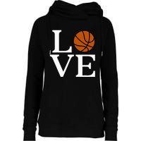 I Love Basketball Womens Funnel Neck Pullover Hood