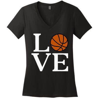 I Love Basketball Women's V-Neck T-Shirt