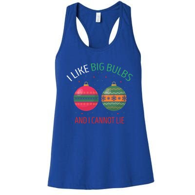 I Like Big Bulbs And I Cannot Lie Christmas Couples Present Gift Women's Racerback Tank