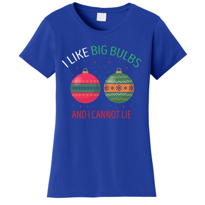 I Like Big Bulbs And I Cannot Lie Christmas Couples Present Gift Women's T-Shirt