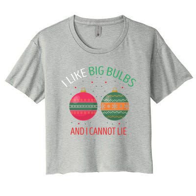 I Like Big Bulbs And I Cannot Lie Christmas Couples Present Gift Women's Crop Top Tee