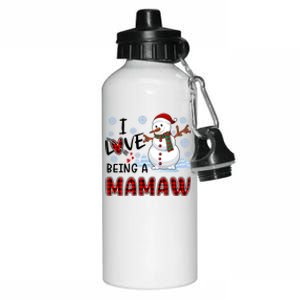 I Love Being A Mamaw Cute Hearts Snowflakes Snow Funny Gift Meaningful Gift Aluminum Water Bottle