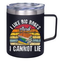I Like Big Books And I Cannot Lie Bookworm Reading Teacher 12oz Stainless Steel Coffee Mug