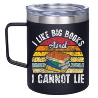 I Like Big Books And I Cannot Lie Bookworm Reading Teacher 12oz Stainless Steel Coffee Mug