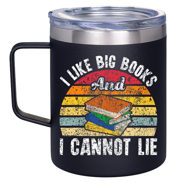 I Like Big Books And I Cannot Lie Bookworm Reading Teacher 12oz Stainless Steel Coffee Mug