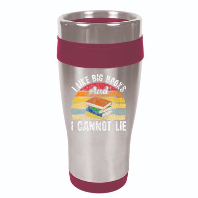 I Like Big Books And I Cannot Lie Bookworm Reading Teacher 16oz Travel Tumbler
