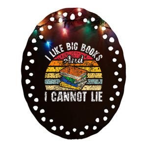 I Like Big Books And I Cannot Lie Bookworm Reading Teacher Ceramic Oval Ornament