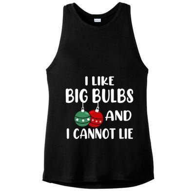 I Like Big Bulbs And I Cannot Lie Xmas Couples Matching Gift Ladies PosiCharge Tri-Blend Wicking Tank
