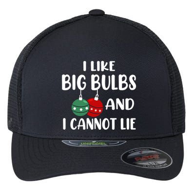 I Like Big Bulbs And I Cannot Lie Xmas Couples Matching Gift Flexfit Unipanel Trucker Cap