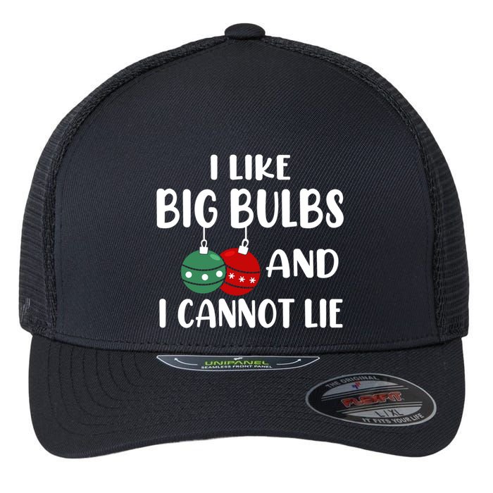 I Like Big Bulbs And I Cannot Lie Xmas Couples Matching Gift Flexfit Unipanel Trucker Cap
