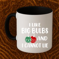 I Like Big Bulbs And I Cannot Lie Xmas Couples Matching Gift Mug
