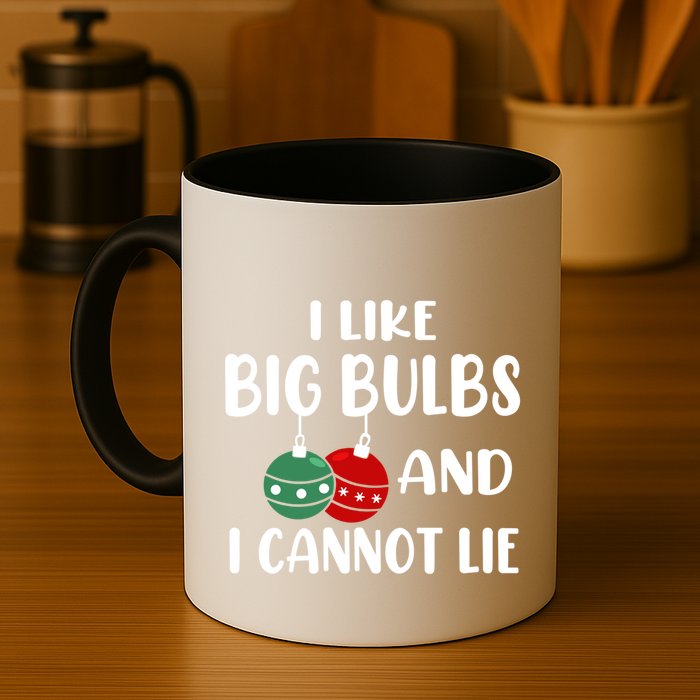 I Like Big Bulbs And I Cannot Lie Xmas Couples Matching Gift Mug