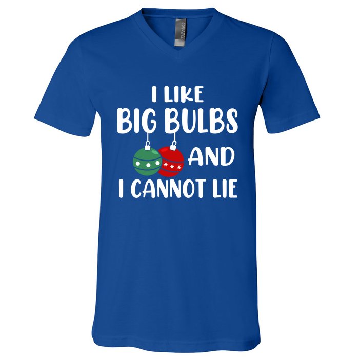 I Like Big Bulbs And I Cannot Lie Xmas Couples Matching Gift V-Neck T-Shirt