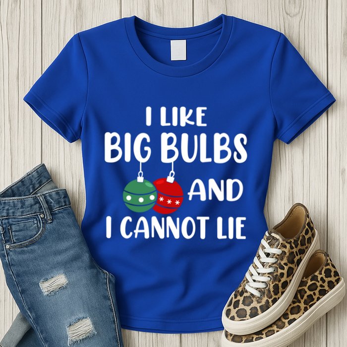 I Like Big Bulbs And I Cannot Lie Xmas Couples Matching Gift Womens T-Shirt