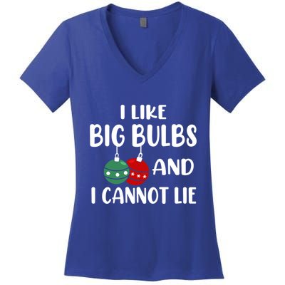 I Like Big Bulbs And I Cannot Lie Xmas Couples Matching Gift Women's V-Neck T-Shirt