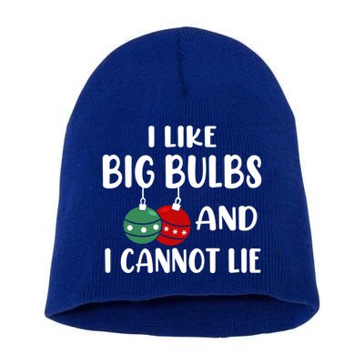 I Like Big Bulbs And I Cannot Lie Xmas Couples Matching Gift Short Acrylic Beanie